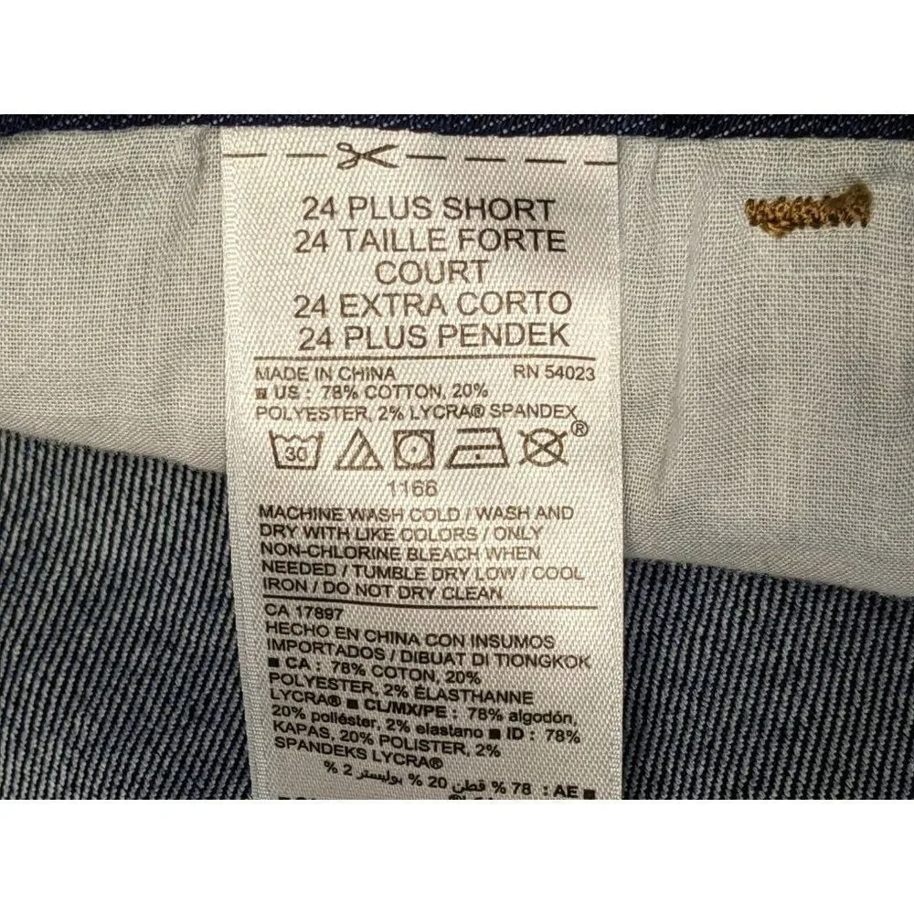 Old‎ Navy Womens Plus Size 24 Short Pockets Super Skinny Denim Blue Jeans